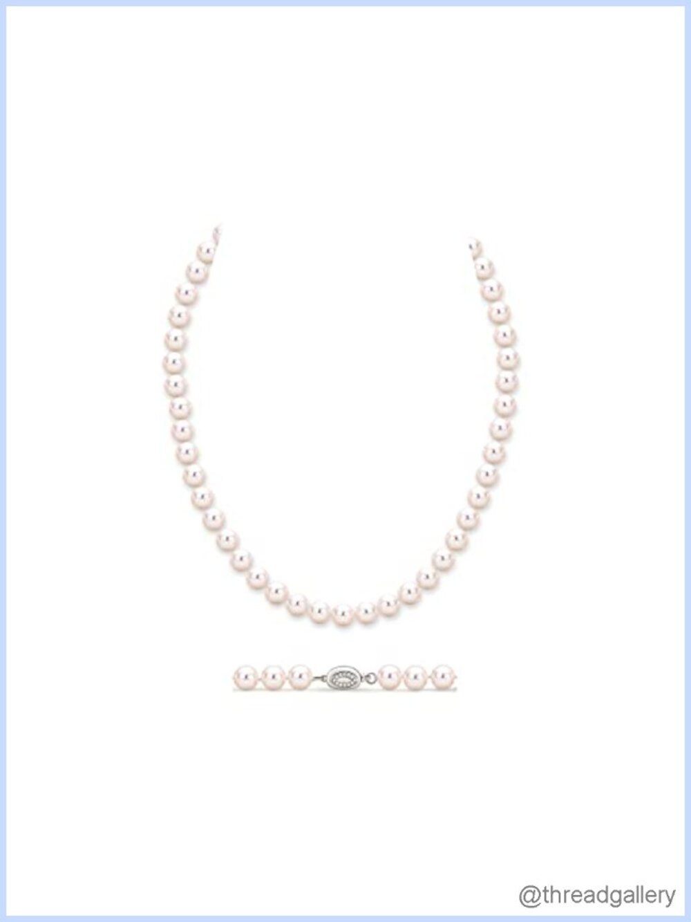 Freshwater Pearl Strand Necklace 925 Sterling Silver Clasp Hand-Knotted Women